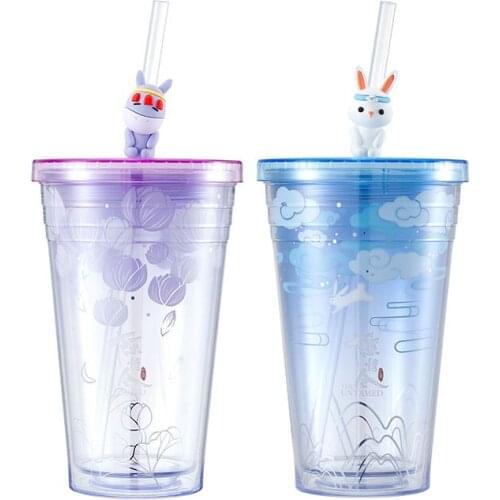 Mo Dao Zu Shi Grandmaster of Demonic Cultivation Lan Wangji Cute Rabbit Straw Drinking Cup Water Bottles Cartoon Student Gifts