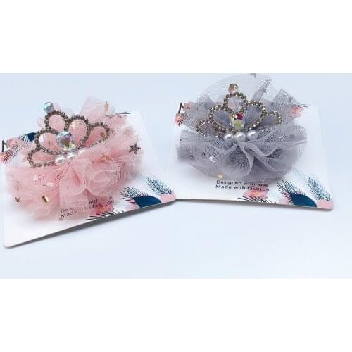 Boutique ins 10pcs Fashion Luxury Rhinestone Crown Hairpins Solid Pearl Glitter Tiaras Lace Hair Clips Princess Hair Accessories