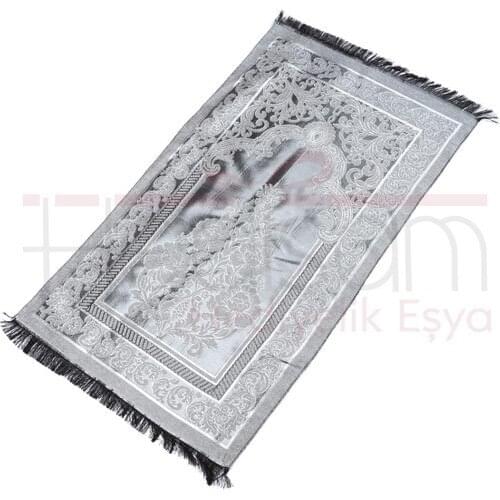 Taffeta Prayer Rug (Gray) pray prayer Kaaba in Mecca Islamic prayer state of prayer carpet ımam Kaaba Mecca Arab Turkey fast shipping hafıfı kalıtelı