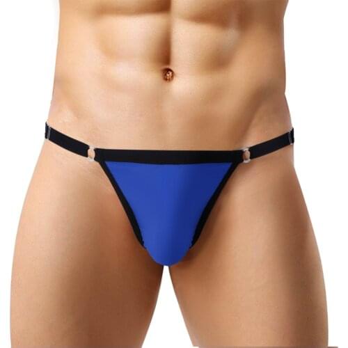 2021 Men Sexy Lingerie Briefs Panties Adjustable Waistband Soft Fabric Low Rise Bikini Male Sissy Exotic Underwear Underpants