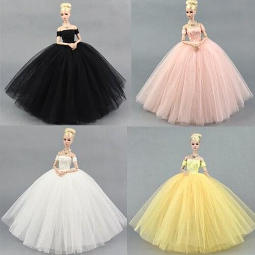 NK 2020 Newest Princess Doll Dress Costume Elegant Lady Lace Wedding Dress For Barbie Dolls For 1/6 BJD Doll Best Gift Toys JJ