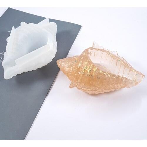 New Shell Shape Concrete Flowerpot Mould Large Conch Design Succulent Planting Container Cement Silicone Molds