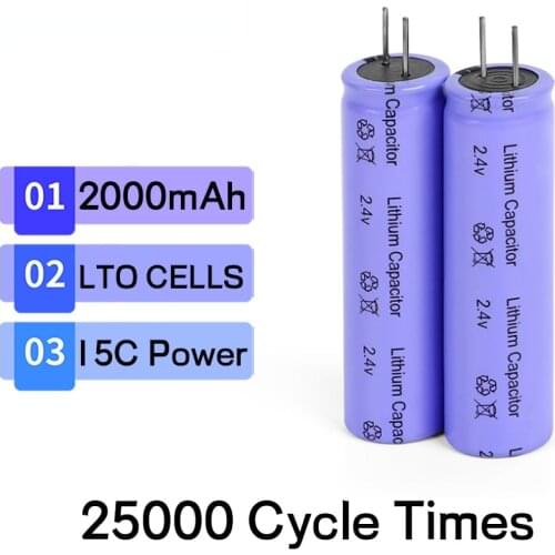 NEW EST 2.4V 2000mAh LTO 18650 Lithium Titanate Battery Cell low temperature Long Cycle For Diy 12V battery pack Power tool