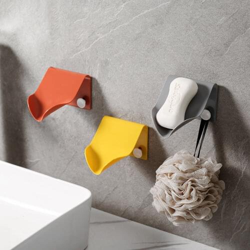Upgrade Seamless Wall-Mounted Soap Holder Drainage Storage Finishing Racks Strong Seamless Stickers Hole-Free Soap Box