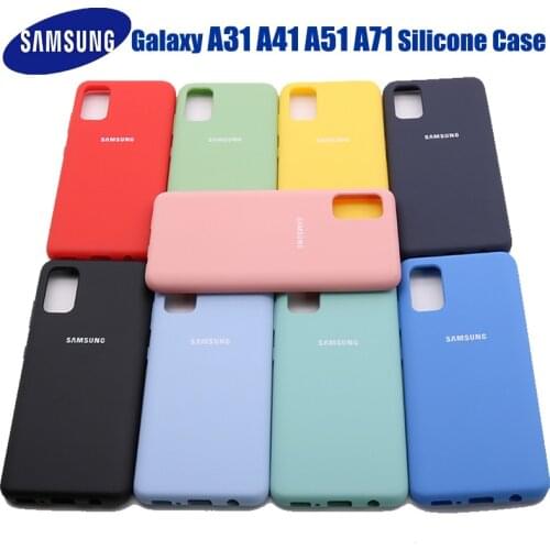 Samsung Galaxy A41 A31 Liquid Silicone Original Case Soft Silky Shell Cover Galaxy A51A71High Quality Soft-Touch Back Protective