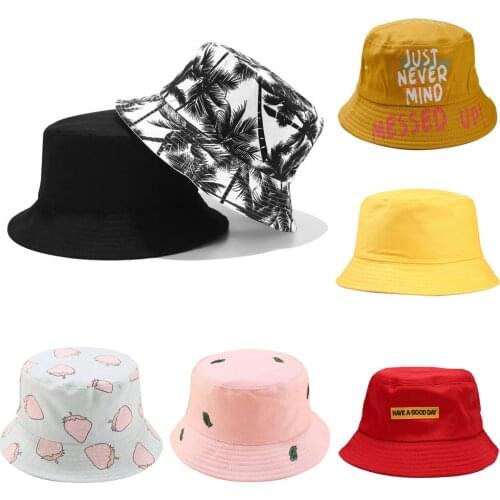 1Pcs Unisex Harajuku Bucket Hat Fishing Outdoor Hip Hop Cap Mens Summer For Fisherman Hat Women
