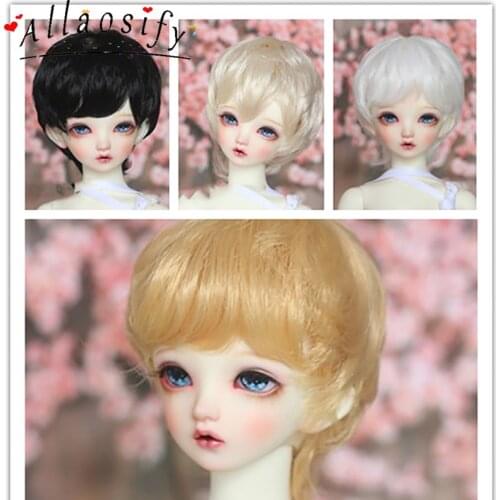 Allaosify BJD Doll Wig 6 Points 4 Points 3 Points Micro Volume Zheng Taigu Style Male Baby Fake Hair Daily Short Hair