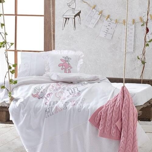 Happy Animals Baby Duvet Cover Set White Cotton Easy to Iron Our uct is made of 100% Organic Cotton 83 wire threads in 1cm2