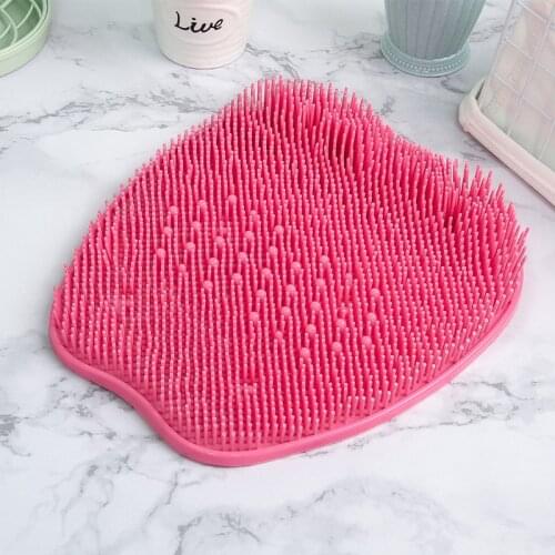 Silicone Bath Brush Shower Sponge Back Foot Scrubber Exfoliating Dead Skin Cleanser Bath Massage Pad Non-slip Bathroom Cusion