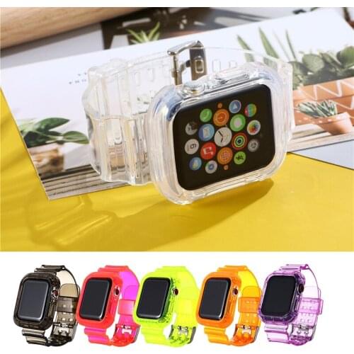 Apple Silicone Watch Band 38mm 42mm Apple Sport Transparent Plastic Strap for iwatch Series 6 5 4 3 2 1 Apple Watch Accessories