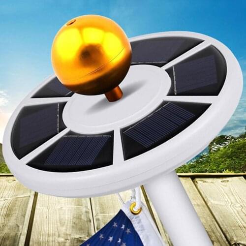 42 LEDs IP55 Solar Powered Flag Pole Light Ultra Bright Full Coverage Flagpole Downlight Adjustable Brightness Camping Light