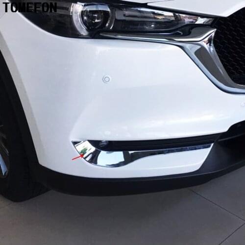 TOMEFON ABS Chrome For Mazda CX-5 CX5 2017 2018 Front Fog Light Lamp Eyelind Cover Frame Trim Auto Exterior Accessories 2pcs