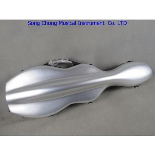 TOP quality strong glass fiber ligbright gray 4/4 violin case,two bows holders