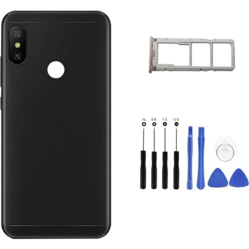 For Xiaomi Redmi 6 Pro/ Mi A2 Lite Battery Back Cover Rear Door Housing + Side Key Card Tray Holder Replacement Spare Parts