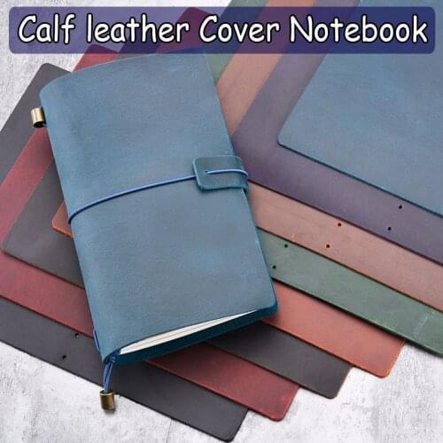 Quality Calf Leather Cover Notebook Portable Journaling Business Daily Schedule Planner Record 100g Dowling Paper 96 Pages