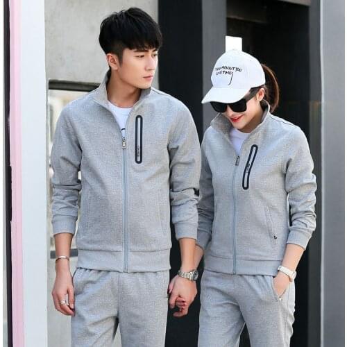Women Men Sportswear Tracksuit Zipper Jacket Loose Jogging Outfit Fitness Workout Casual Running Set Sport Suit Sweatshirt+pant