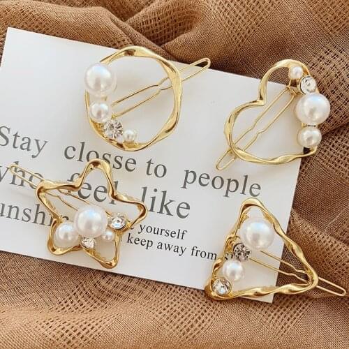 Fashion Pearl Hair Clip for Women Korean Elegant Snap Barrette Stick Female Hairclips Hairpin Hair Styling Accessories