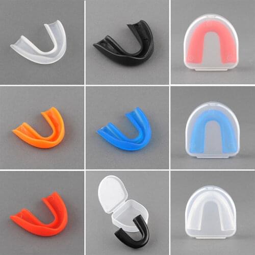 1pc Sports Shock Teeth Mouth Boxing Dental Grinding Protector Bruxism Guard Adult Mouth Guard Plastic Box Grinding Teeth