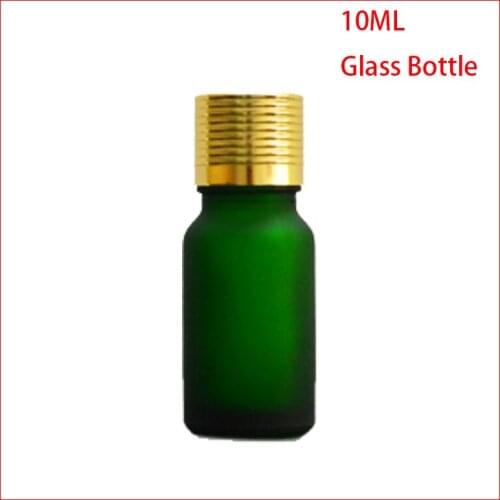 10ML Green Frosted Glass Bottles Essential oil Bottle With gold Screw Cap Womens Personal Skin Care Empty cosmetic container