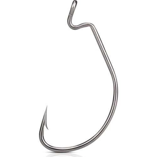 10pc/ Lot Fishing Hook Set Carbon Steel Wide Crank Hook Offset Fishhook for Soft Worm Lure Barbed Hook carp Fishing Hooks Tackle