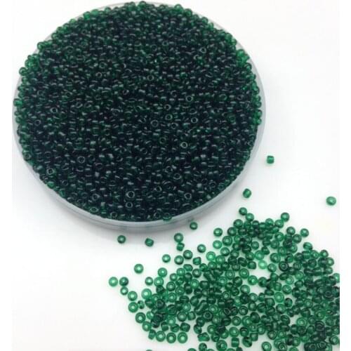 16g 1000pcs 2mm Dark Green Transparent Round Loose Spacer Beads Cezch Glass Seed Beads Handmade Jewelry Making DIY Garment Bead