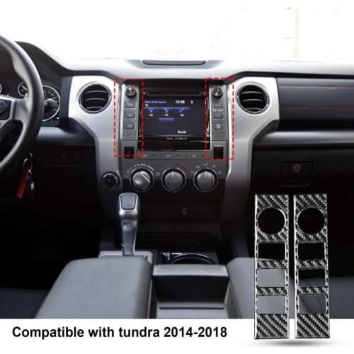 2Pcs Panel Trim Cover Easy Installation Anti-corrosive Carbon Fiber Central Control Volume Switch Sticker for Toyotas Tundra 201