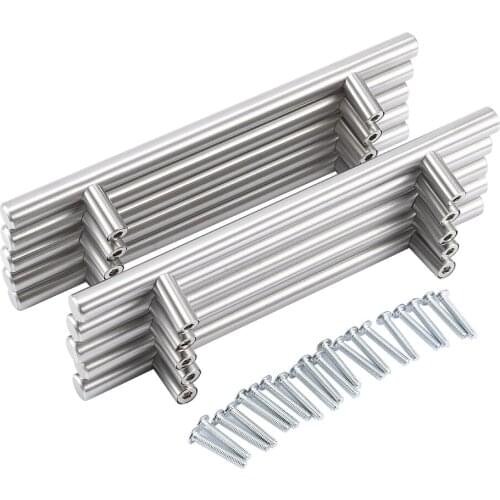 20PCS Diameter 10mm Stainless Steel T Bar Kitchen Cabinet Door Handle Cupboard Drawer Furniture Handles Pull With M4*25 Screws