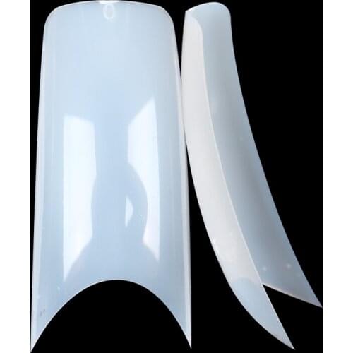 Acrylic Deep C-Curve Coffin French Tips Straight Side Girl Ballerina False Nails 500pcs