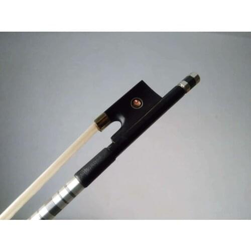 2 PCs Carbon Fiber Violin Bow 4/4 ebony frog double abalone shell white bow hair