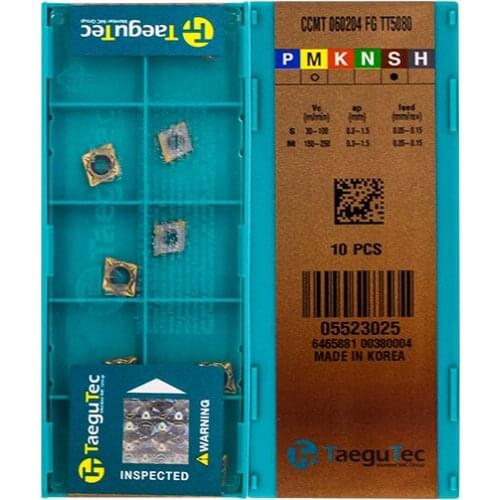 CCMT060204-FG TT5080 Original Taegutac Carbide Inserts Turning Inserts Lathe Tools 10Pcs/Lot