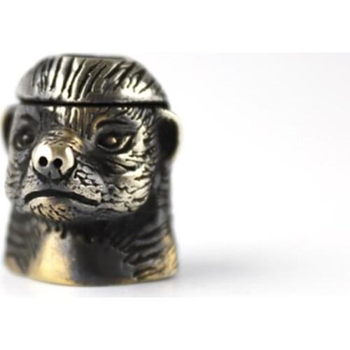 EDC Knife Beads Brass Mellivora Capensis Lanyard Bead Paracord Knife Keychain Tool Pendant