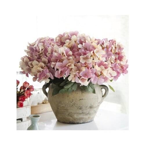 Artificial Flowers 6 Forks Fake Hydrangea Flowers Bouquet Flores Party Decor Home Wedding Decoration Marriage Flower Supply