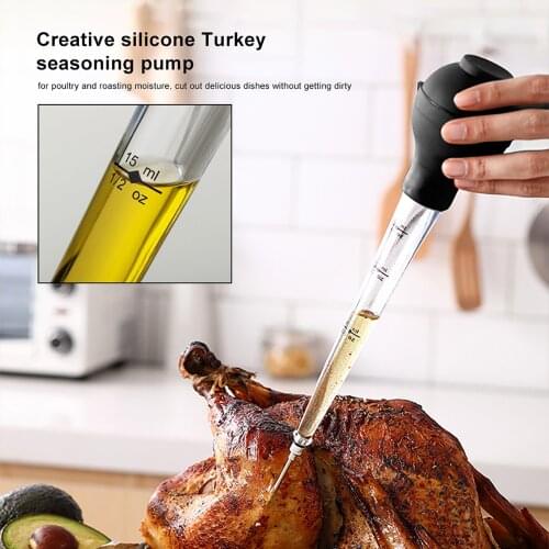 Turkey Baster Oil Dropper Cooking Turkey Chicken Oil Dropper BBQ Food Flavour Baster Syringe Tube Pump Pipe Kitchen Tools