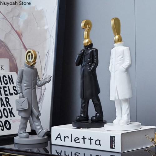 Creative Geometry Character Decoration Symbol Shape Abstract Decoration Crafts Statue Living Room Home Decoration Accessories