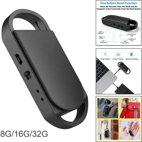 Mini Keychain Voice Recorder Digital Audio Sound Dictaphone MP3 Player