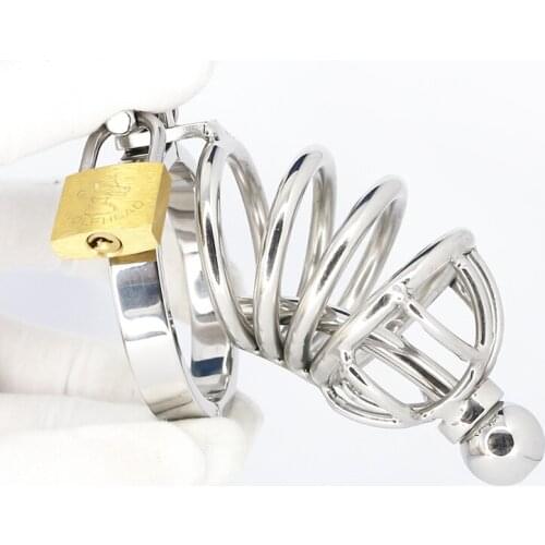 Stainless Steel Chastity Cage Cock Cage Lock Ring Penis Sleeve Delay Ejaculation BDSM Sex Toys For Men