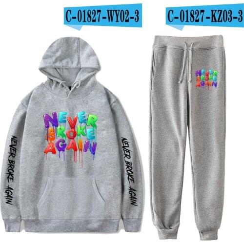 Personality Tracksuit Hoodies Pants Suit YoungBoy Never Broke Again Fashion Spring Autumn Hooded Sweater 2Pcs Women/Men