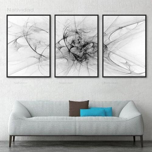 Nordic Minimalist Abstract Black and White Line Posters Prints Canvas Painting Wall Art Pictures for Living Room Home Decor