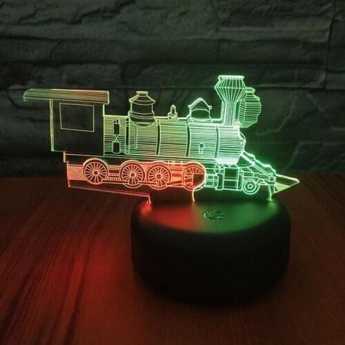 New 3d Vision Night Lamp For Small Train Creative Colorful Desk Lamp Touch Charging Stereo Gift Led Lighting Table Lamp