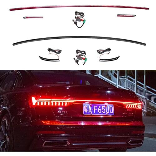 Car Upgrade DRL For Audi A6 C8 2019-2021 Light Led Through Tail light Trunk Rear Lamp LED Turn Signal Light Modified Tail Lamp