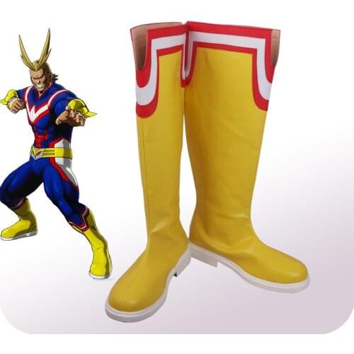 Anime cosplay All Might Shoe Yellow Boots Anime Shoes Cosplay Half Boots A