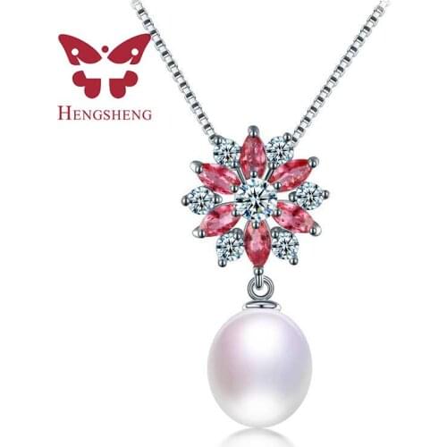 Top Quality AAAA 9-10mm white pink purple black pearl pendants, 2017 New Arrival Freshwater Natural Pearl Pendant&Necklace 2018