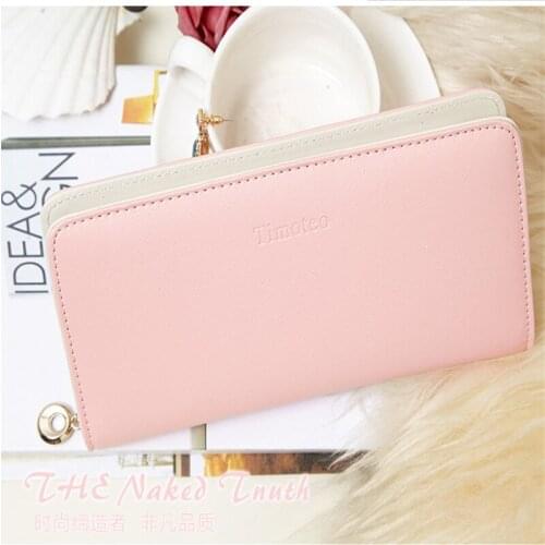 Solid Color Long Women Zipper Wallets Female Pu Leather Coin Purses Ladies Large Capacity Clutch Bag Card Holder Money Clip