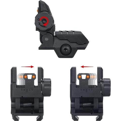 Front Rear Flip-up Optical Sight Red Green Dot Fiber Backup Sight 20mm