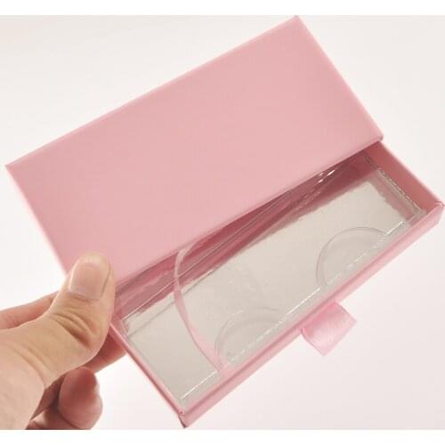 Wholesale Eyelash Packaging Box Lash Boxes Package Custom Rectangle Drawer Light Pink False Eyelashes Makeup Storage Case Vendor