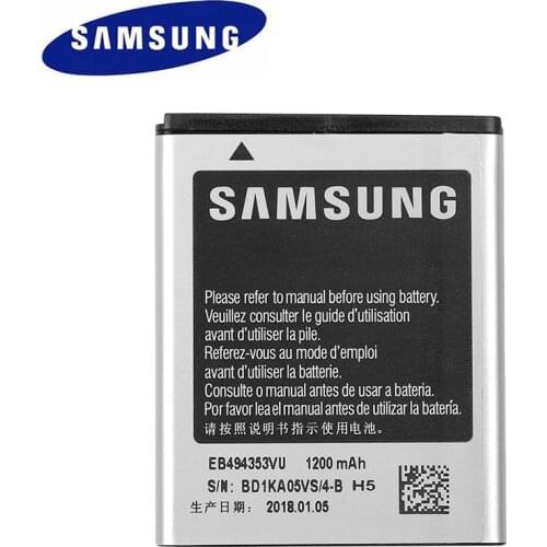 Original Replacement Samsung Battery For SAMSUNG S5330 GT-S5570 i559 S5570 S5232 C6712 S5750 Genuine Battery EB494353VU 1200mAh