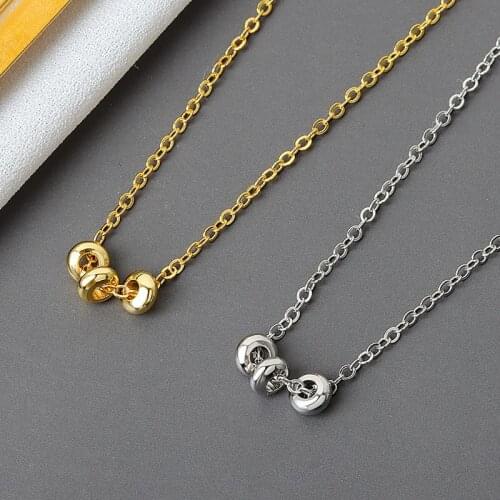 Korea Simple Design Lucky Bean Pendant Necklace Charming Womens Gold Silver Color Clavicle Chain Elegant Wedding Party Jewelry