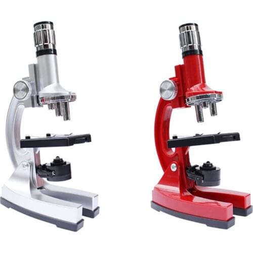 Illuminated 1200X Zoom Monocular Biological Microscope Beginner Kids Children LED Light Student Educational Microscope