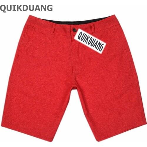 New Stretch Suits Shorts Men Red Beachshorts Spandex Beach Pants Surf Shorts Male Board Shorts 119B