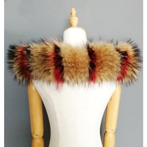 JKP winter colorful color 100% genuine raccoon fur fur fashion natural warm fur collar large size bib scarf